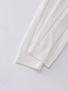 Áo khoác cardigan dệt kim mỏng nhẹ dành cho nữ, size 1XL-4XL, tay dài, thoáng khí, màu trắng, thích hợp cho mùa xuân/hè. - trắng - Xem 5