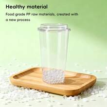 Aimall 50PCS Fruit Tea Cup With Lid And Fork Large Capacity 650/960ml Drink Takeaway - Transparent - View 6
