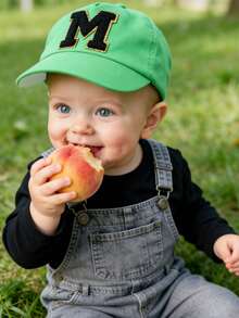 Mũ lưỡi trai trẻ em in 26 chữ cái kiểu tài xế xe tải, mũ chống nắng thời trang đa năng, phù hợp cho bé trai và bé gái từ 1-3 tuổi. - màu xanh lá - Xem 3