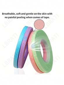 1 Roll 4mm Eyelash Extension Fixing Tool Tape Set, Includes Breathable Hypoallergenic Isolation Tape, Suitable For False Lashes And Makeup - Multicolor - View 4