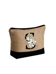 1 Conjunto Bolsa de Praia Feminina, Bolsa de Lona e Chapéu Acessórios de Praia, Letra A-Z, Adequado para Casamento, Aniversário, Férias, Ótimo Presente para Senhoras, Mães, Professoras, Amigas, Madrinhas, Estudantes, Bolsa Grande para Viagem, Fim de Semana, Presente de Aniversário Personalizado para Ela, Acompanha Lenço - Multicolorido - Visão 24