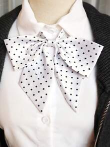 Pink Polka Dot Bow Tie, JK School Style Accessory, Youthful & Versatile Shirt Decor, Graduation Photo Prop - Multicolor - View 14