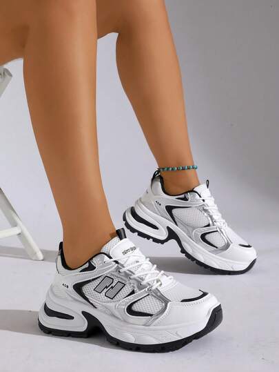 2025 Spring/Summer New Thick Sole Mesh Casual Sneakers For Women