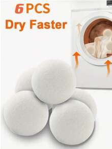 6 quả bóng giặt tái sử dụng, bóng giặt máy, bóng làm mềm vải, đồ dùng vệ sinh, đồ dùng gia đình, thích hợp sử dụng tại nhà, vật dụng giặt giũ thiết yếu - nhiều màu - Xem 10