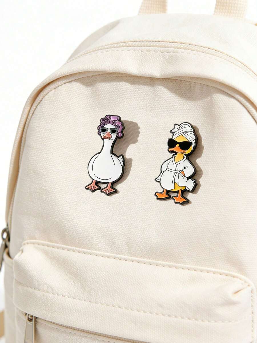 一套可爱宠物表情印章，治愈系可爱宠物动物趣味鸭子胸针徽章饰品礼物送给朋友