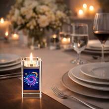 1个卡通星空月亮水晶烛台，适合节日派对、生日礼物、营造晚餐氛围 - 5cm*5cm*10cm - 查看 9