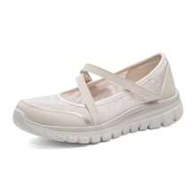 Skechers 女鞋休閒鞋GRACEFUL女士瑪麗珍休閒鞋舒適輕盈日常休閒鞋戶外運動通勤鞋戶外鞋休閒鞋100967-NAT - 自然色 - 查看 3