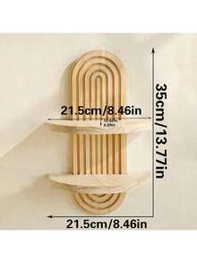 1/2 piezas Estante de pared de madera en forma de arco, soporte colgante minimalista moderno para maceta de flores, para decoración de sala de estar, dormitorio y entrada, acabado natural - Multicolor - Ver 12