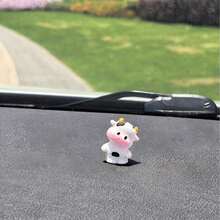 Cute Cow Car Interior Decor Ornament, Car Center Console Decor, Car Accessories - One Size - View 6