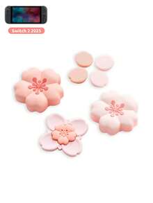 GeekShare Cute Cherry Blossom ABXY Button Caps And Directional Cross Keys Covers Compatible With Nintendo Switch 2/Switch/OLED Joy-Con, Not Compatible With Protective Case - Pink - View 13