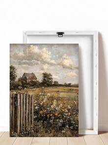 1pc Firefly Field Landscape Printable Wall Art, Evening Countryside Scene, Vintage Room Decor, Rustic Farmhouse Wall Art, Moody French Countryside Cottage Print, The Ideal Gift For Friends, Bedroom Art Print, Living Room Decor, Office Decor, Kitchen Decor, Bathroom Decor, Wall Art, Wall Decor, Home Decor, Room Decor, Canvas Wall Art, Posters, Wall Art With Frame, Optional Frame - Multicolor - View 24