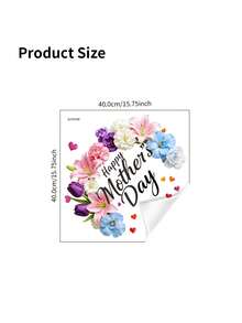 1pc Wall Sticker, Mother's Day Self-Adhesive Waterproof Removable Sticker, Elegant Heart-Shaped Floral Wreath, Rose, Hydrangea, Coffee Cup Pattern, Suitable For Mother's Day Party Decor, Home Decor, Kitchen, Living Room, Bedroom, Bathroom Decor - 1PC - View 5