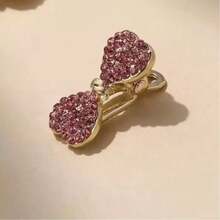 8个水钻蝴蝶结发夹，优雅侧刘海发夹 - 彩色 - 查看 3