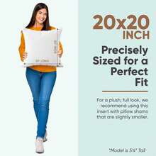 Ultra Fluffy Throw Pillow Inserts, Premium Square Hypoallergenic Down Alternative Pillow For Couch Bed - White - View 2
