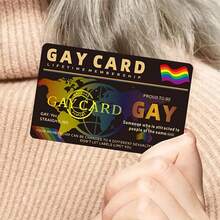 1/3/5/10pcs Gay Pride Lifetime Membership Cards, Double-Sided Rainbow Stripe Design Men's ID Cards, Non-Adhesive Rectangular Daily Carry And Pride Event Cards, Gay Gifts, Holiday Accessories, Popular Item, Smooth Surface, Essential For Holiday Crowds - B - View 6