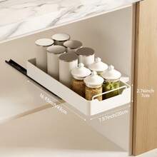 Multi-Size Pull-Out Storage Rack, No Drilling Required Under-Sink Cabinet Pull-Out Organizer | Kitchen Spice/Cookware Pull-Out Storage Rack | Sliding Drawer And Kitchen Storage Organizer - Multicolor - View 4