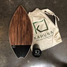 Balance Board Surf (Grande) para Adulto - Negro y Nogal - Ver 3