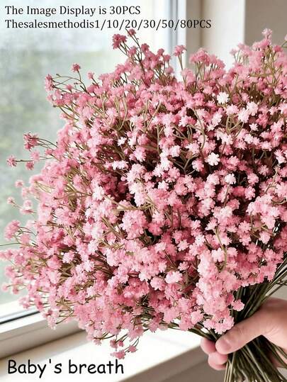 500pcs Artificial Pink Baby's Breath Flowers (Loose), Suitable For Wedding Bouquets, Bridal Shower Decor, Dining Table Floral Arrangements, DIY Crafts, Home Decor, Bedroom, Living Room, Dining Table, Party, Holiday And Aesthetic Decoration