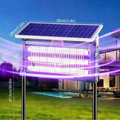 Solar Bug Zapper Outdoor, Mosquito Killer Lamp, Mosquito Zapper Outdoor Solar Powered, Electric Bug Zapper Indoor, Mosquito Trap Fly Zapper For Patio Kitchen Garage Yard Camping