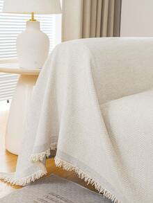 1件装防水沙发套，纯色沙发毯，四季通用，宠物友好型可水洗沙发保护套，房间装饰，适用于L型沙发、组合沙发、双人沙发、两座沙发、三座沙发、四座沙发（单独出售） - 米色 - 查看 6