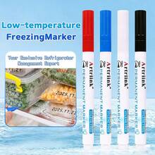 2/4pcs Sets Frozen Marker Pens, Low-Temperature Storage Bag Marker, Black And Red Permanent Frozen Pens, Can Be Used For Cold Storage, Ice Bags, Food Bags, Glass, Refrigerators, Laboratory Marker Pens - Other - View 1