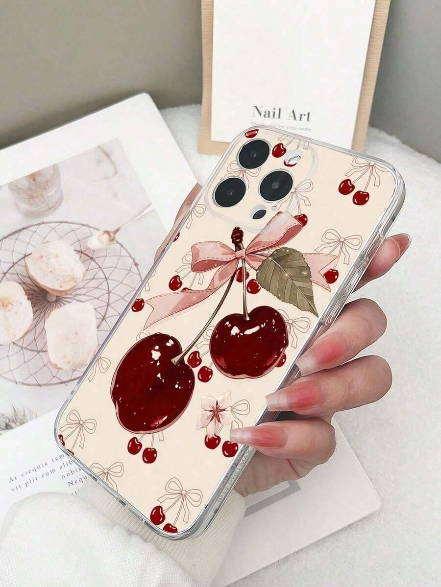 1 funda transparente de TPU anti-caídas con diseño colorido de lazo de flor de cerezo, compatible con iPhone 15/15Pro/15Plus/15ProMax/16/16Pro/16Plus/16ProMax/17/17Pro/17ProMax, compatible con , teléfonos Android compatibles con Redmi Note 12 Pro/compatible con Pixel 8/8 Pro, versión internacional, no la versión nacional. - Color 1 - Ver 1