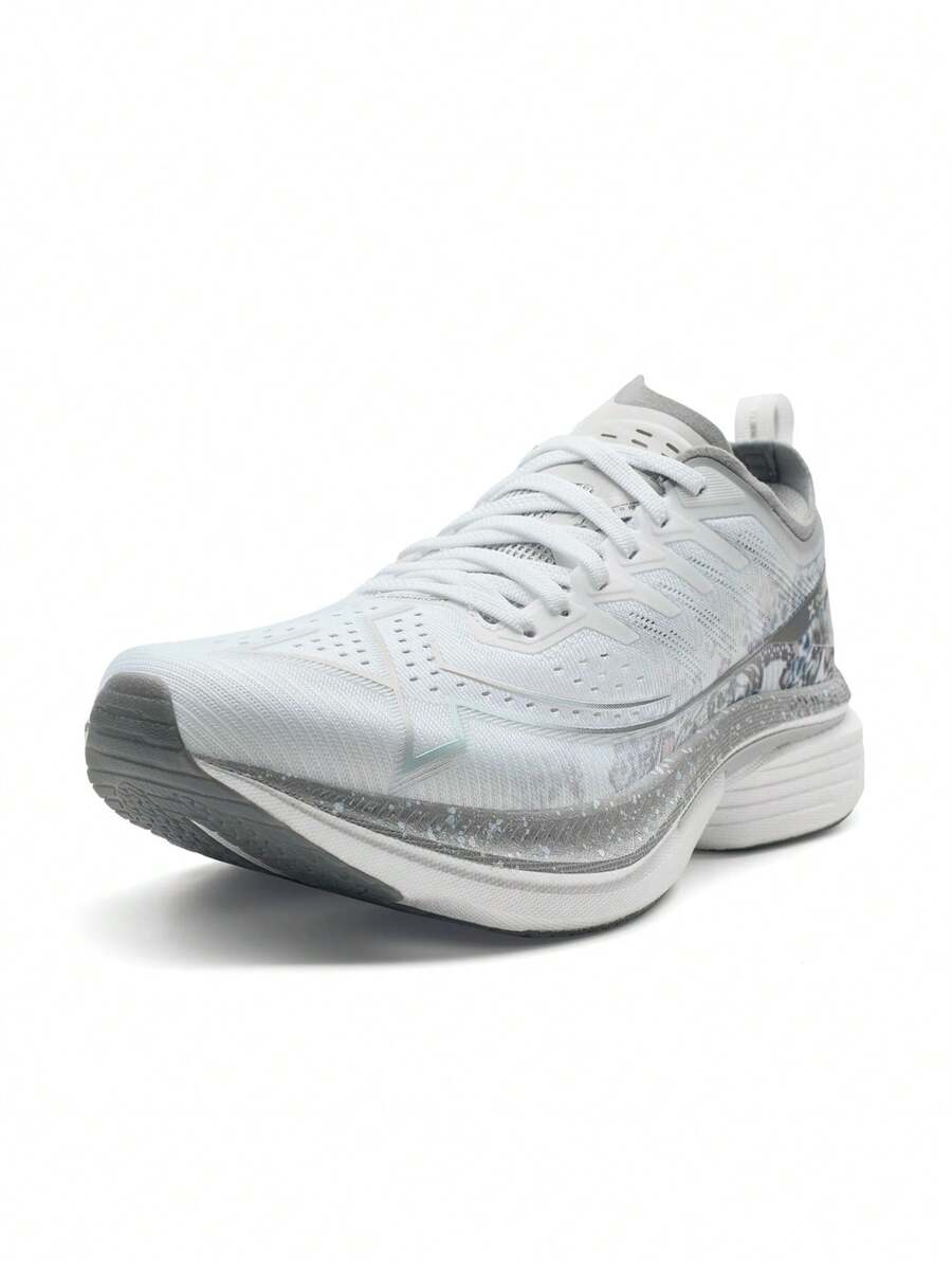 Giày chạy bộ XTEP dành cho nữ, màu trắng/xám tro/hồng hoa anh đào cổ điển, món quà tuyệt vời dành cho bạn gái. - Trắng cổ điển/Xám khói/Hồng hoa anh đào - Xem 1