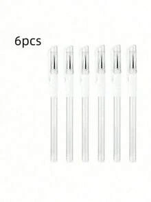 2/4/6/8pcs White Eyebrow Microblading Marker Pen, Skin Marker Pen, Permanent Makeup Tattoo Positioning Tool, Eyebrow Drawing Tool,Halloween Makeup,Tattoo - 彩色 - 查看 14