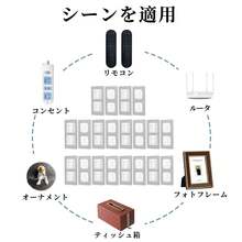 コンセントホルダー [ 10組セット] 固定ホルダー 壁掛け フック 雄雌フック 粘着フック 強力フック U字型フック 電源タップ固定具 壁掛けフック浴室 キッチン バスルーム 壁面収納 リモーコン収納 ティッシュケース収納 接着剤粘着タイプ 貼り付け跡なし 粘着 はがせる 移動可能 穴あけ＆ネジ止め不要 防水 防湿 透明 - スタイル - チェックする 3