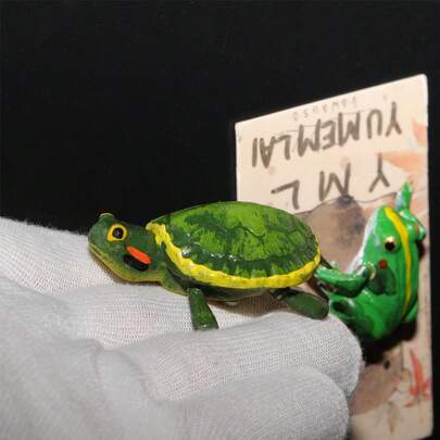  Imanes de nevera 3D, pegatinas realistas de rana y tortuga para nevera, regalos de broma, decoración de micropaísaje, adornos para acuario