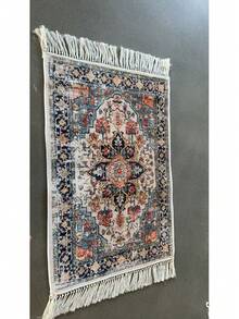 1pc Vintage White Tassel Rug, Decorative Carpet, Bedroom Decor, Small Rug, Carpet, Home Decor, Living Room Carpet, Living Room Small Rug, Bedroom Rug, Living Room Home Decor, Outdoor Rug, Washable Rug - Multicolor - View 6