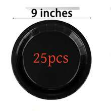 100/50/25pcs Black Reusable Salad Plates, Dinner Plates, Fruit Plates, Food Trays, Ideal For Cakes, Desserts, Salads, Burgers, Sandwiches, Sushi, Perfect For Home Gatherings, Hotels, Restaurants, Weddings, Outdoor Events, Birthday Parties, Back To School, Holidays, Thanksgiving, Valentine's Day, New Year Gifts, Kitchen Decor, Serving Trays - Black - View 14