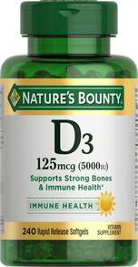 Nature's Bounty Vitamin D3 5000  Softgels, Rapid Release, Vitamin D Supplements, 240 Ct - 240 Count (Pack of 1) - 查看 7