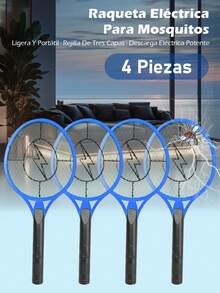 Rechargeable Electric Fly Swatter Racket For Home And Outdoor, 3000 Volts, Large Size (Colors Sent Randomly) - US A Type Plug(110-127V) - View 21