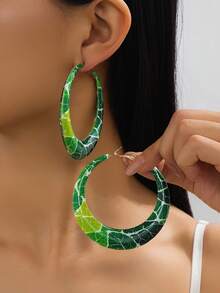 1 Pair Colorful Hoop Earrings For Women - Multicolor - View 10