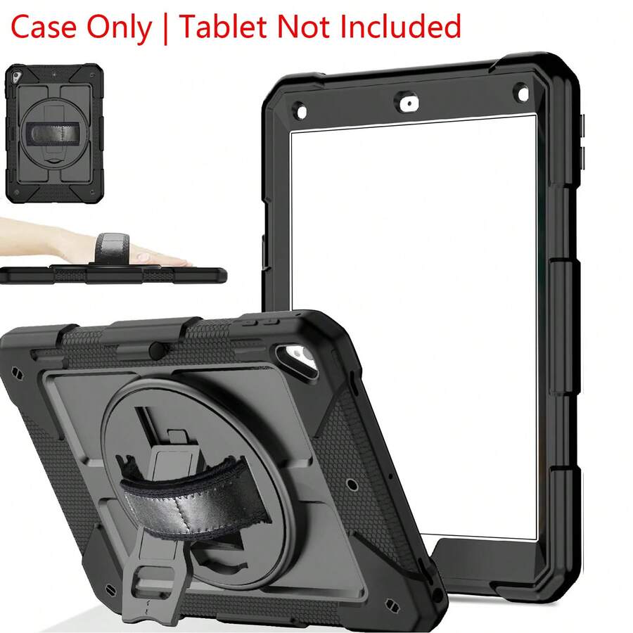 1 Piece, Compatible With IPad 9th/8th/7th Generation Cases, 10.2-Inch (2021/2020/2019 Models), 9.7-Inch 6th Generation/ 5th Generation 2018/2017 Models (Model Nos.: A1893, A1954, A1822, A1823), (A16) 11th Generation 11-Inch 2025, 10th Generation 10.9-Inch 2022, Tab A11+/A9+ Plus 11-Inch 2026/2024 With 360-Degree Rotating Stand, Drop-Proof Case With Pen Slot, Black + Black - Black - View 1
