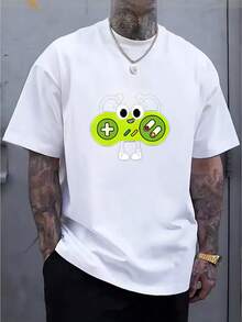 Camiseta para hombre con estampado de controlador de videojuegos - Blanco - Ver 1