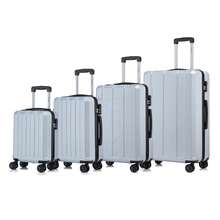 YONSLY Suitcase 16/20/24/28 Inches With 4 Wheels 360° Combination Lock Mesh Pocket Soft Rubber Handle Lightweight Large Travel Suitcase For Vacation - 銀色 - 查看 9