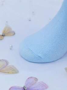 1双女童蕾丝荷叶边袜子，蓬松荷叶边婴儿公主袜 - 彩色 - 查看 3