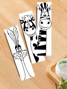 1/10/20/30pcs Funny Animal Theme Colorful Bookmarks, Humorous Cartoon Reading Markers, Creative Book Decoration Labels, Includes 10 Colorful Paper Page Marker Styles, Perfect As Gifts For Teachers, Readers And Book Lovers, Mother's Day Gift, Back To School Essential, Office Essential - Multicolor - View 3