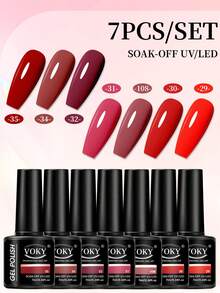 VOKY 7pcs Colorful Gel Nail Polish Set - Vibrant Colors, All Season Use, Perfect Choice For Hand And Foot Nail Care, Gel Nail Polish - Multicolor - View 14