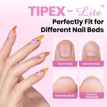 Beetles Tipex Lite Pre-Built Apex Nail Tips Kit, Stiletto Medium, With Tipex Nail Glue,  All-In-One Gel Nail Kit - Tipex Lite-almond Medium 192pcs Kit - View 2