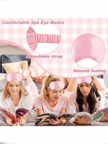 16pcs Spa Pajama Party Set: Pink Headband, Plush Eye Mask, Plush Scrunchie And Organza Pouch - Perfect For Women's Pajama Parties And Spa Activities - View 4