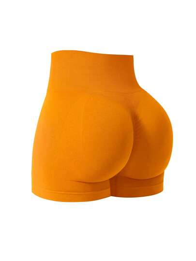 NcmRyu 1件装女士无缝弹力提拉塑形瑜伽健身跑步运动短裤