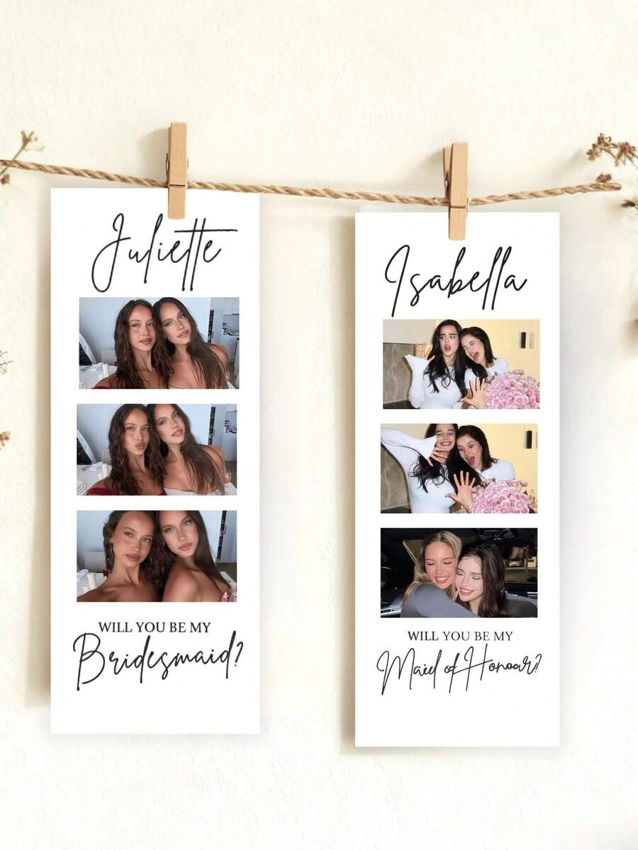 Fotografía personalizada de cabina de fotos retro impresa, regalo de foto personalizado, fotografía de alta calidad, plantilla de tira de cabina de fotos, superposición minimalista de cabina de fotos, marco de cabina de fotos, regalos únicos e ideales para ella, novio, novia, papá, mamá, familia, amigos, mascotas, hogar, oficina - Multicolor - Ver 1
