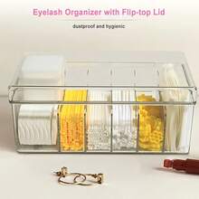 Portable Transparent Eyelash Extension & Storage Box With Dust Cover, Durable Plastic Cosmetic Organizer Suitable For Technicians, Beauty Products, Makeup Brushes And Tools, No Assembly Required, Stylish Design, Makeup Organization, Modern Cosmetic Box, Fashionable Storage Box, Lightweight Storage Bag, High-Quality Plastic, Travel-Friendly Protective Case, Ideal For Beauty Technicians And Makeup Enthusiasts - Multicolor - View 4