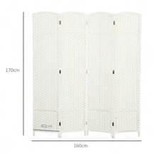 Four-Part Folding Screen, Room Divider For Living Room, Bedroom Or Office, White - 4pcs - View 7