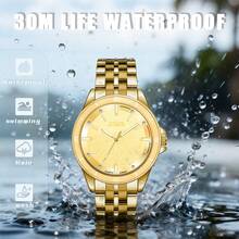 ZOEA Men Quartz Watches - 錶帶:金色/錶殼:金色 - 查看 4