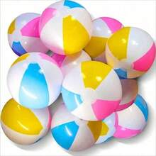 1pcs PVC Inflatable Beach Balls With 4-Color White Panel Alternating Macaron Colors, Suitable For Summer Beach, Pool Party, Gift, Birthday, Home Decoration, Floating Adult Funny Inflatables - A - 查看 5