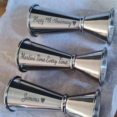 Personalized Stainless Steel Cocktail Jigger, Customizable Engraved Cocktail Measuring Tool, Suitable For Home Bar, Perfect Christmas, Valentine's Day, Birthday Gift For Professional Bartenders, Home Bartenders, Cocktail Enthusiasts, Moms, Grandmas, Female Friends And Colleagues, High-Quality Bar Accessory For Whiskey, Vodka, Gin And Mixed Drinks